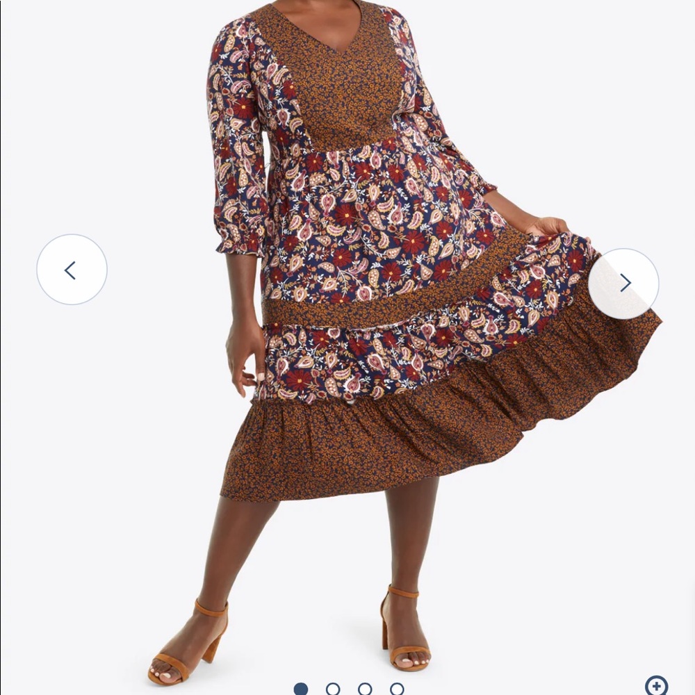 NWT Draper James Fit & Flare Dress in Fall Paisley